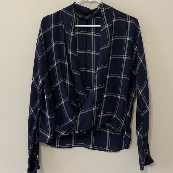 Babaton Aritzia Plaid 100% Silk Blouse | Small - Picture 2 of 6